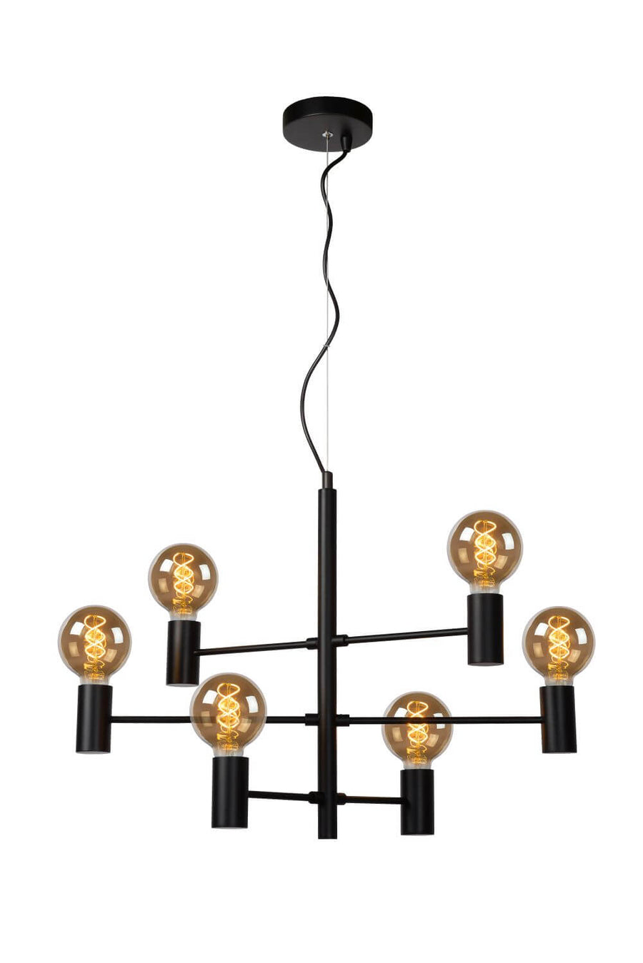 Suspension Leanne 6 lumières noire