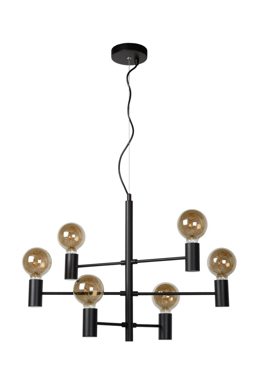 Suspension Leanne 6 lumières noire
