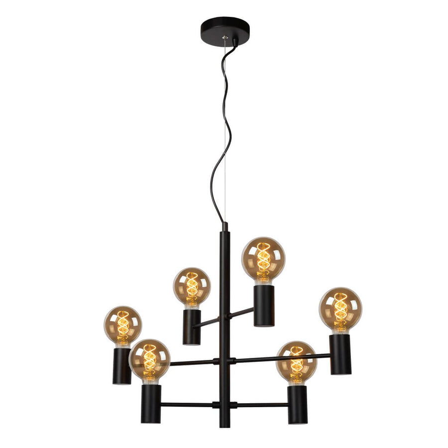 Suspension Leanne 6 lumières noire