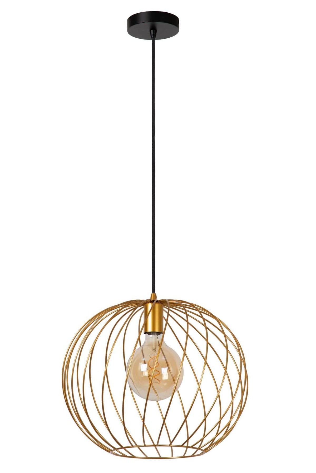 Suspension Danza dorée mat et noire, H 70 cm