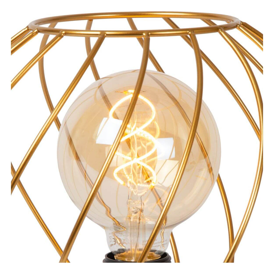 Lampe à poser Danza dorée mat et noire