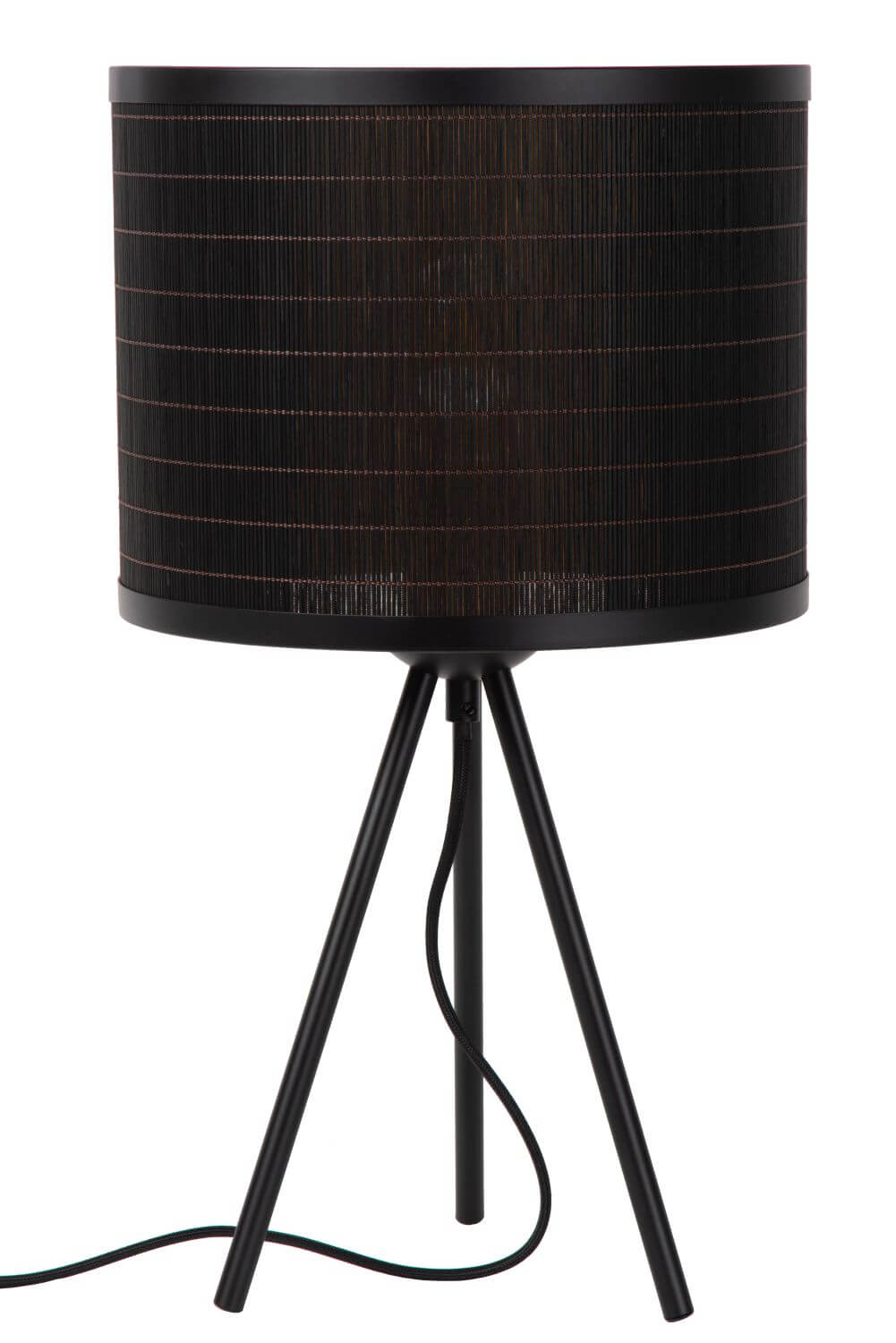 Lampe à poser Tagalog noire et bois clair, H 47 cm
