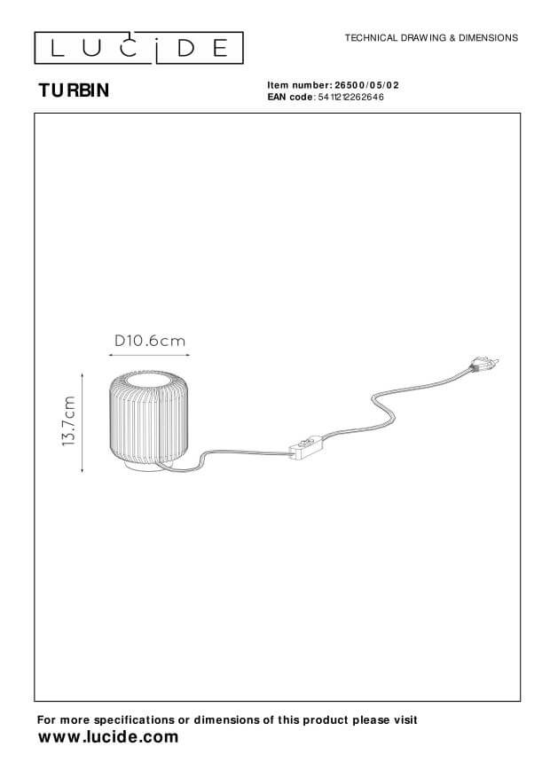 Lampe à poser Turbin dorée mat et noire