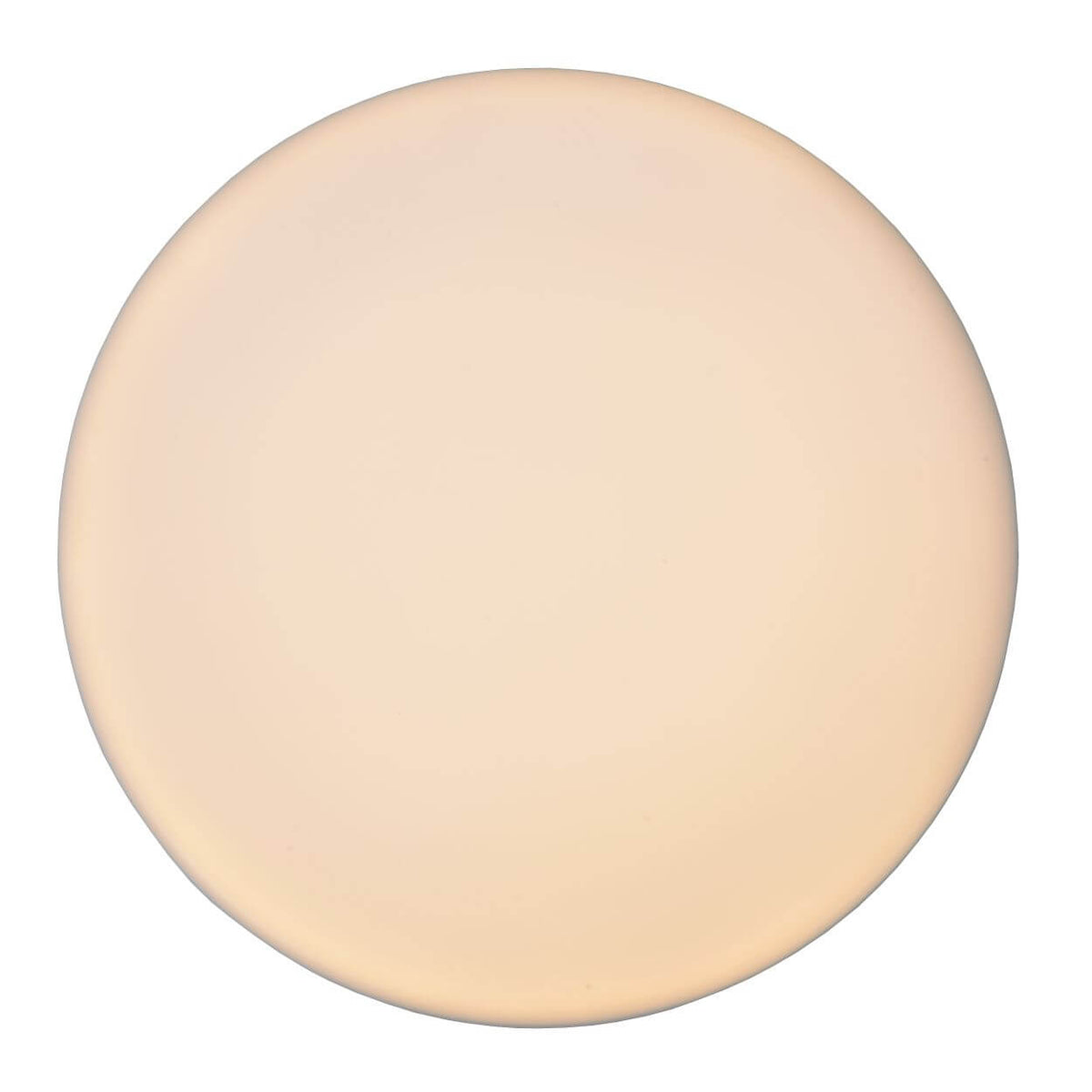 Vue de face du diffuseur circulaire ivoire allumé, sans cerclage visible