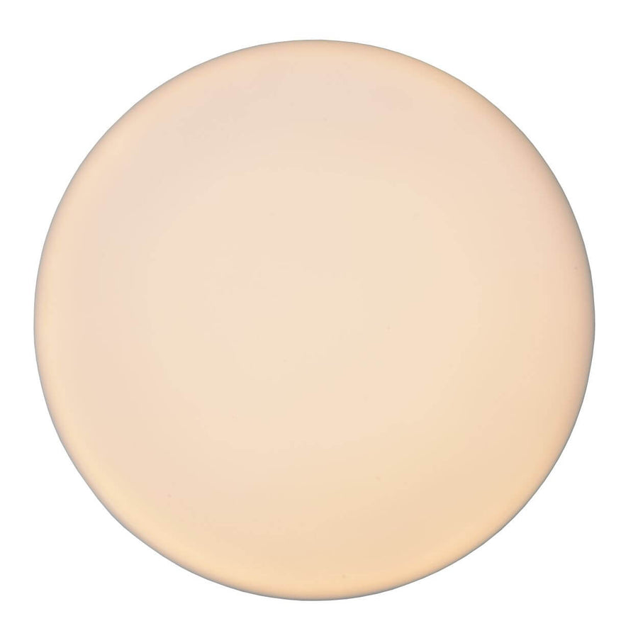 Vue de face du diffuseur circulaire ivoire allumé, sans cerclage visible