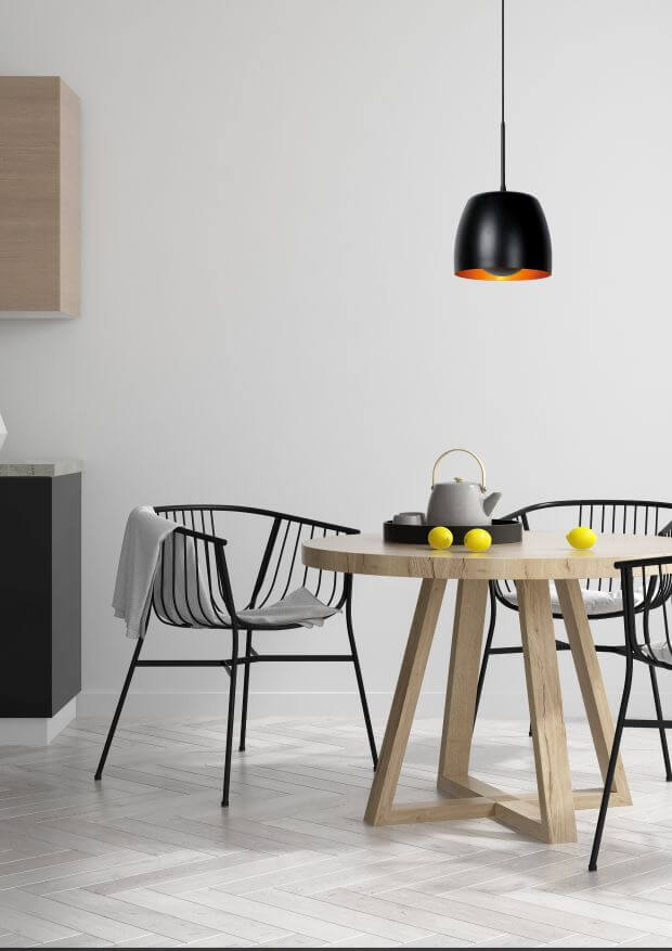 Suspension Nolan noire et dorée mat