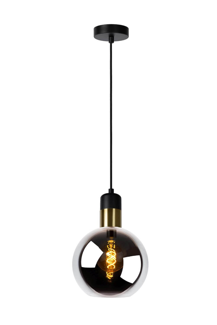 Suspension Julius fumée et grise, verre, Ø 20 cm