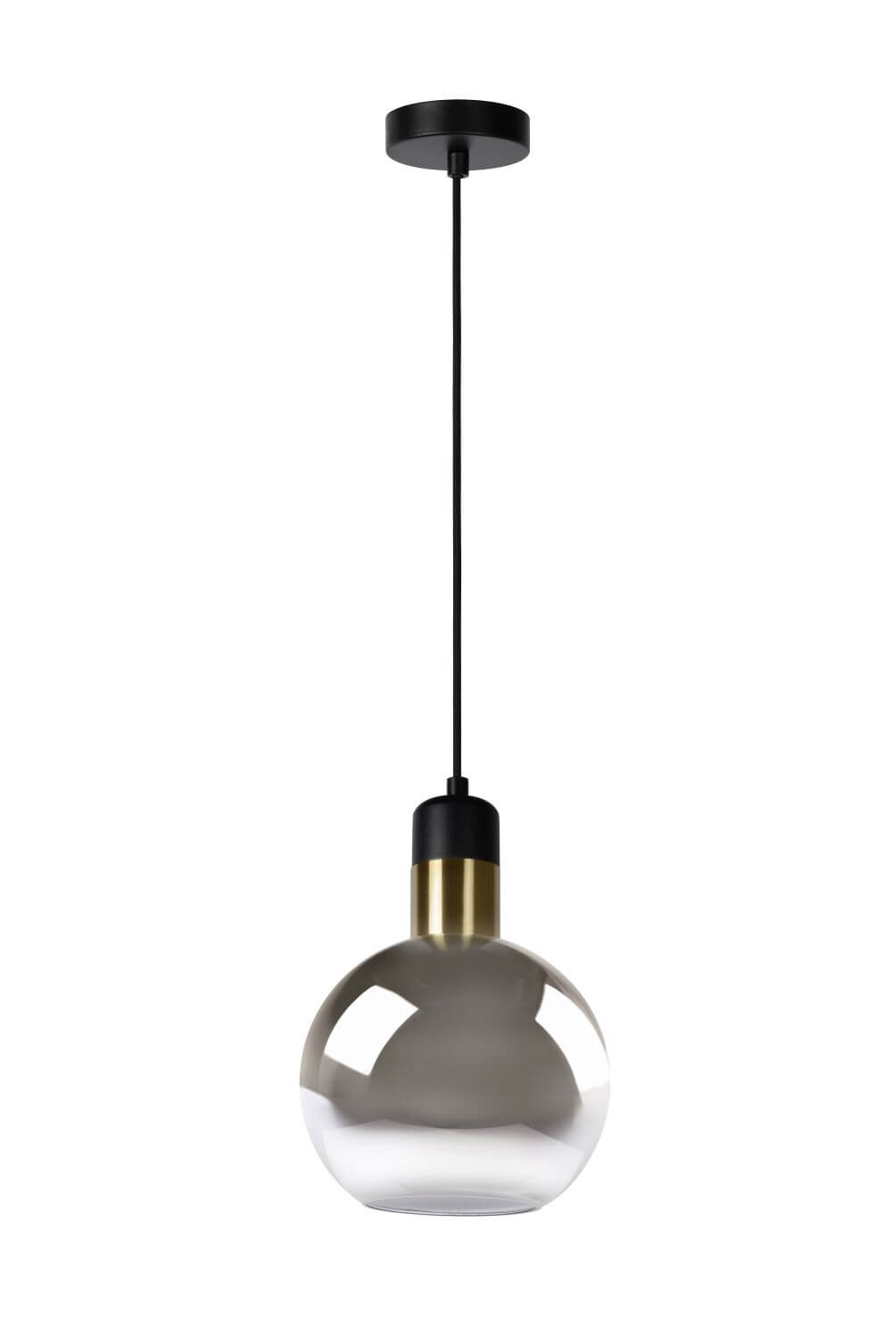 Suspension Julius fumée et grise, verre, Ø 20 cm