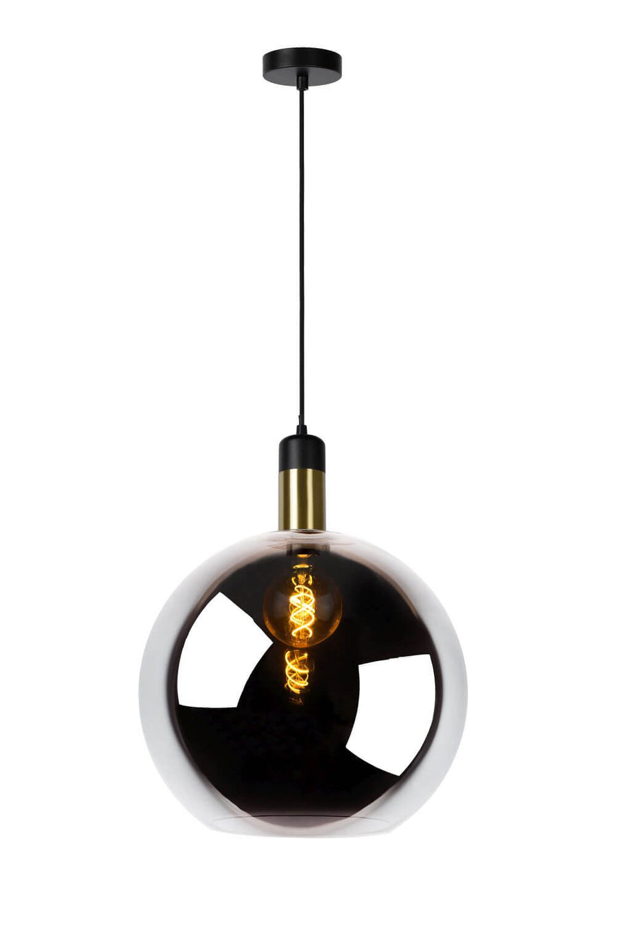 Suspension Julius fumée et grise, verre, Ø 40 cm