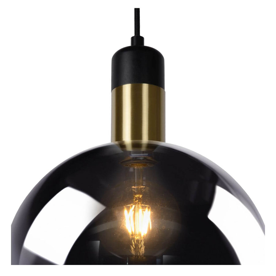 Suspension Julius fumée et grise, verre, Ø 40 cm