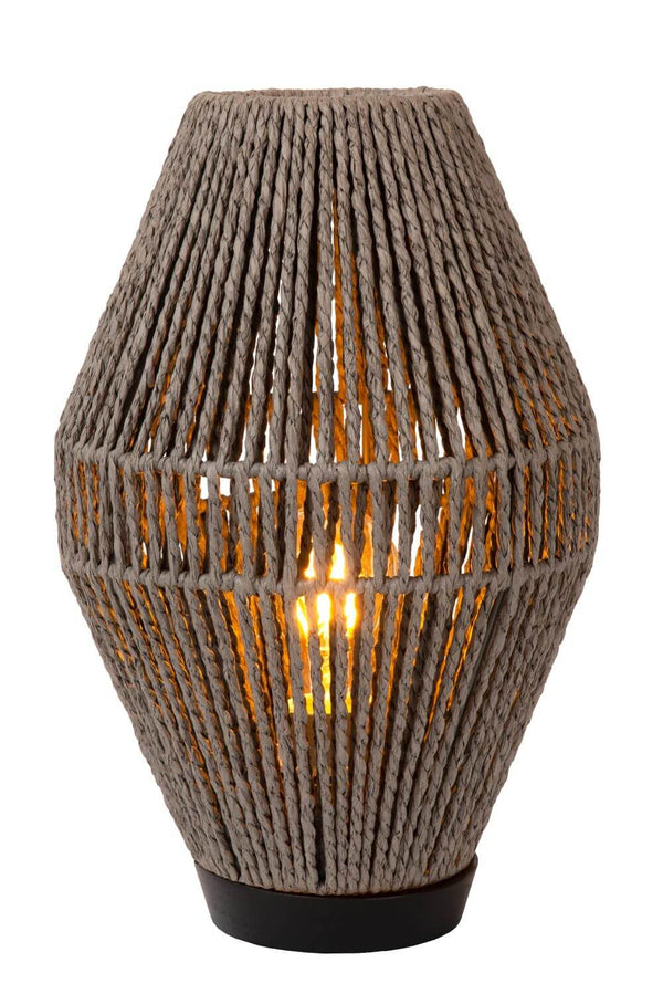 Lampe à poser Cordulle grise et noire, papier