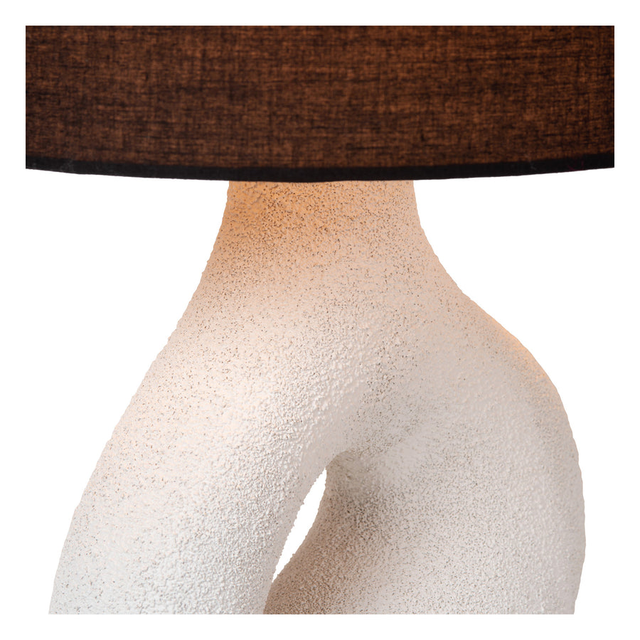 Lampe à poser Forma blanche, tissu