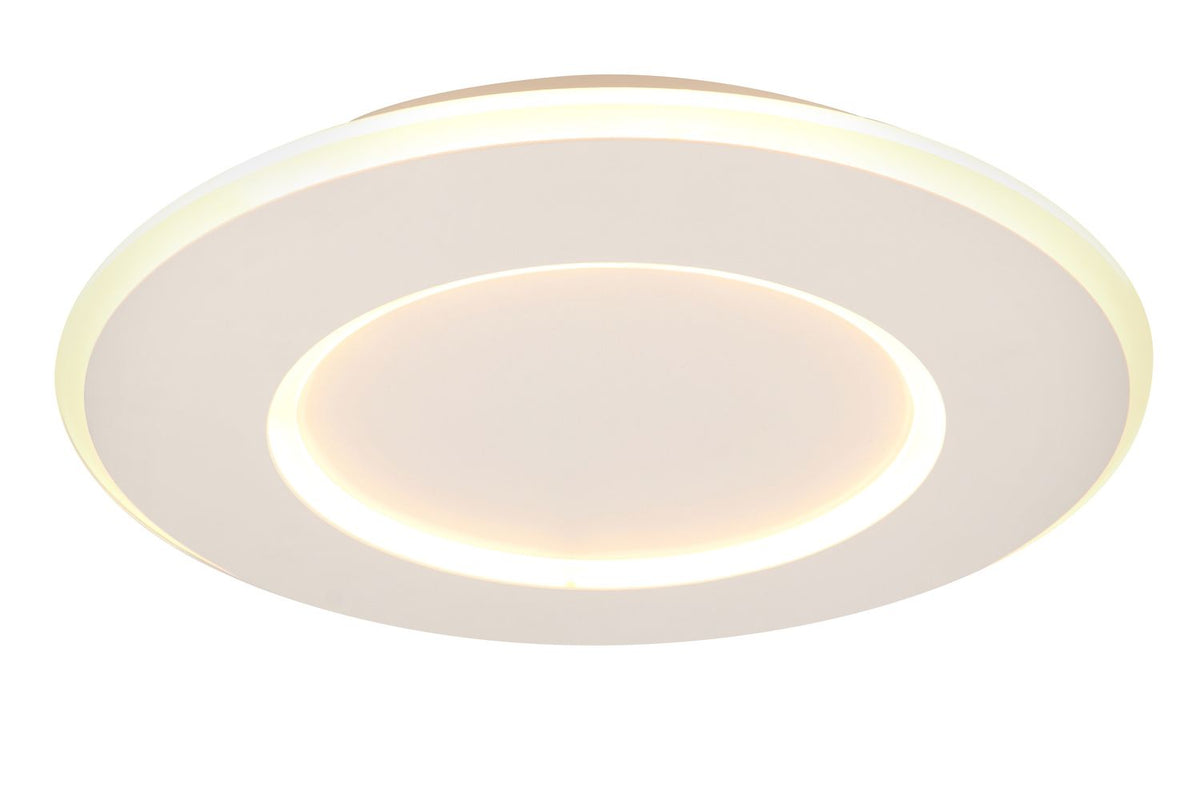 Produit de trois quarts allumé sur fond blanc, anneau lumineux central