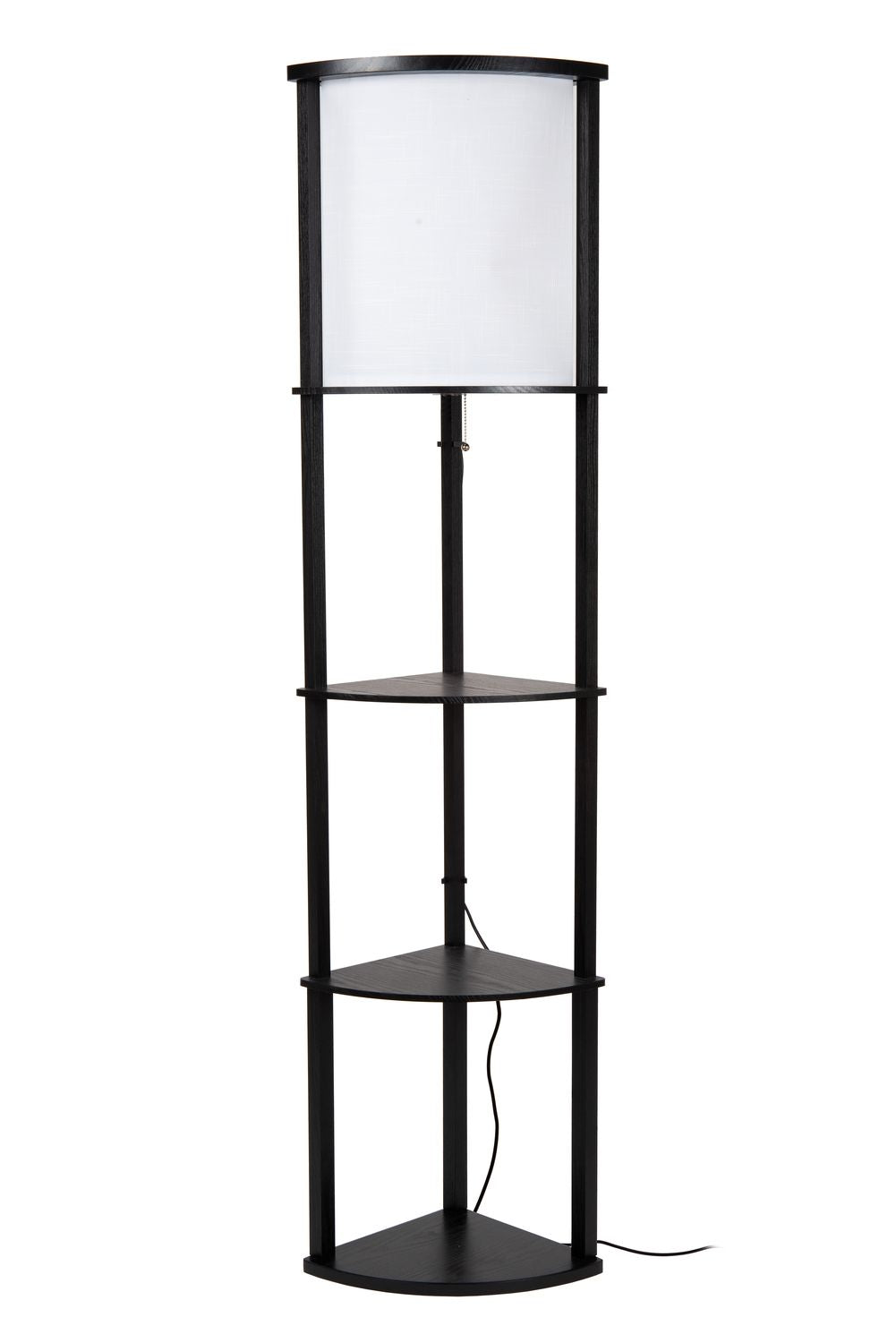 Lampadaire Menno noir et beige, coton, H 162,3 cm