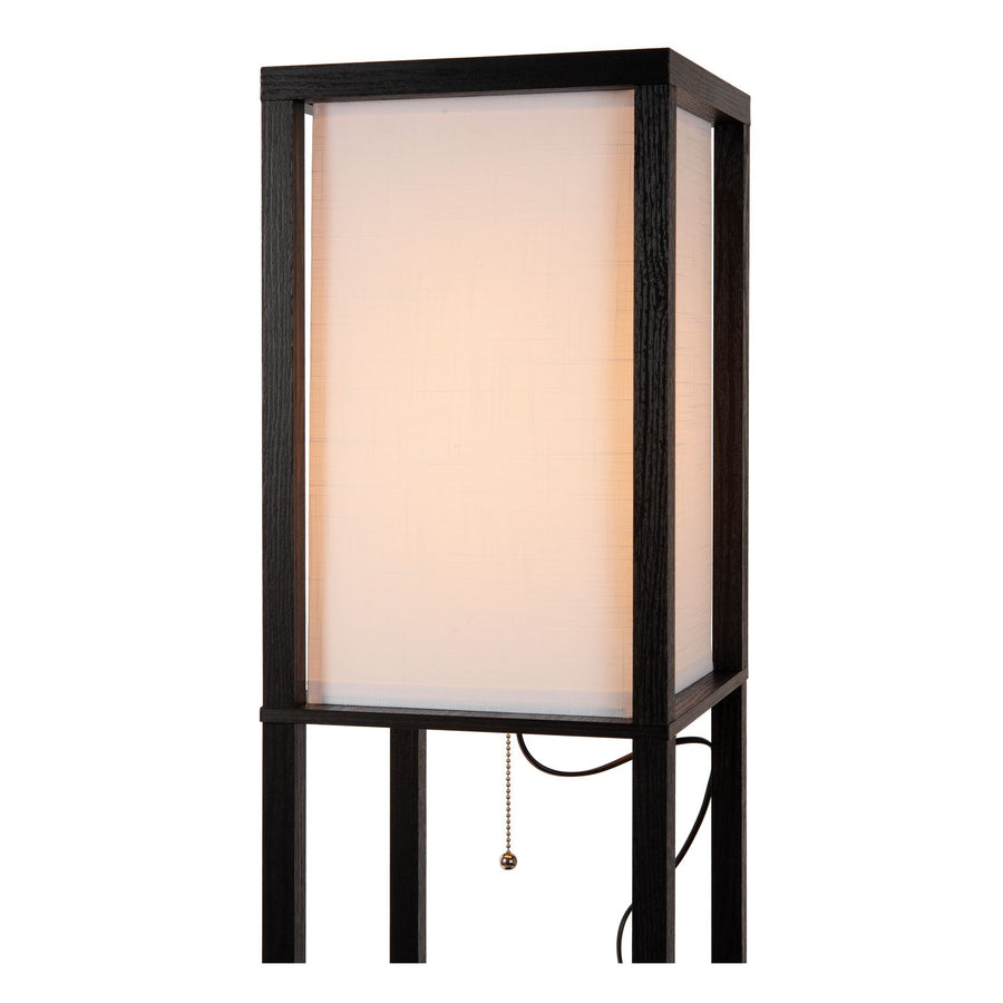 Lampadaire Menno noir et beige, coton, H 162,7 cm