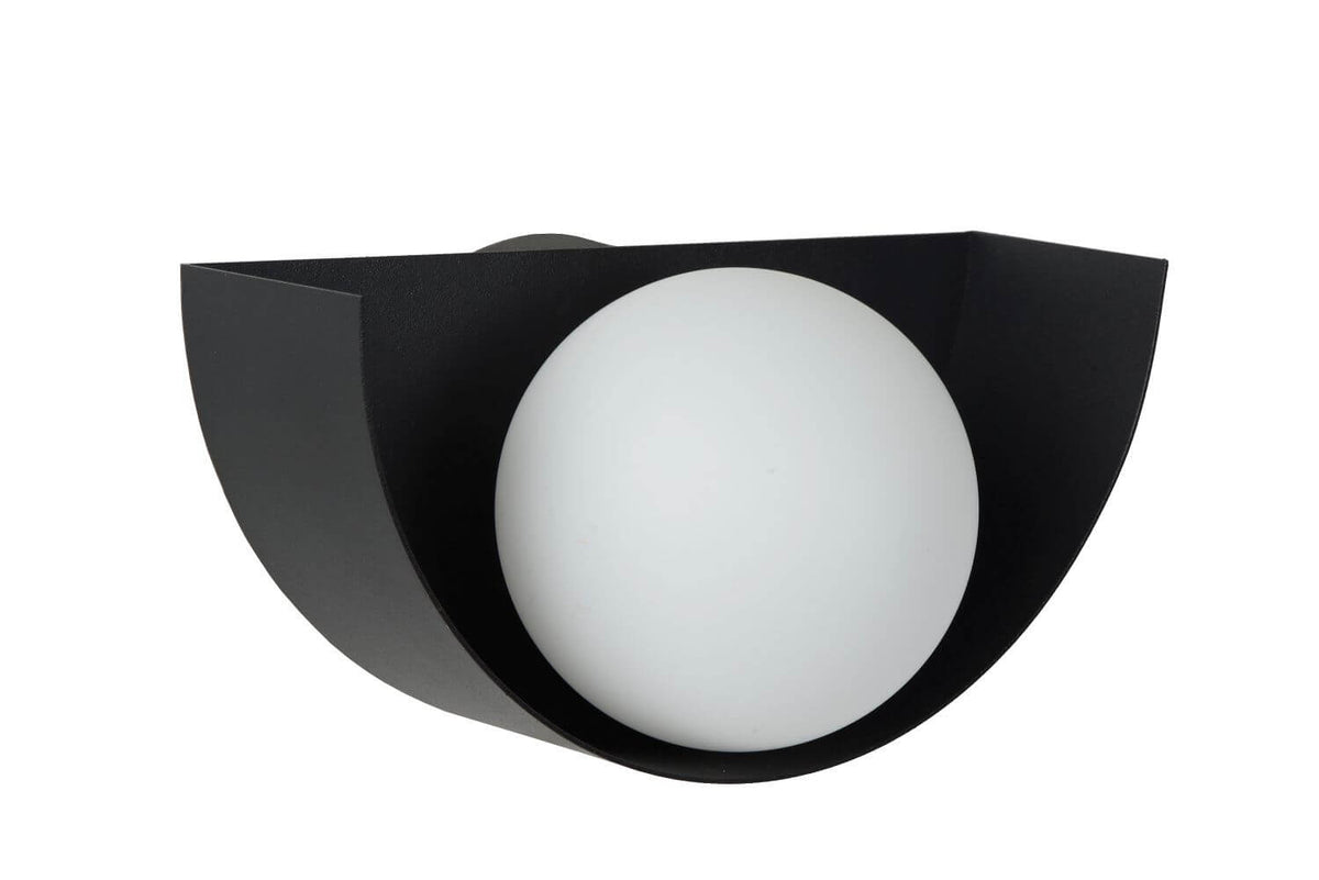 Applique murale Benni noire et opale, verre