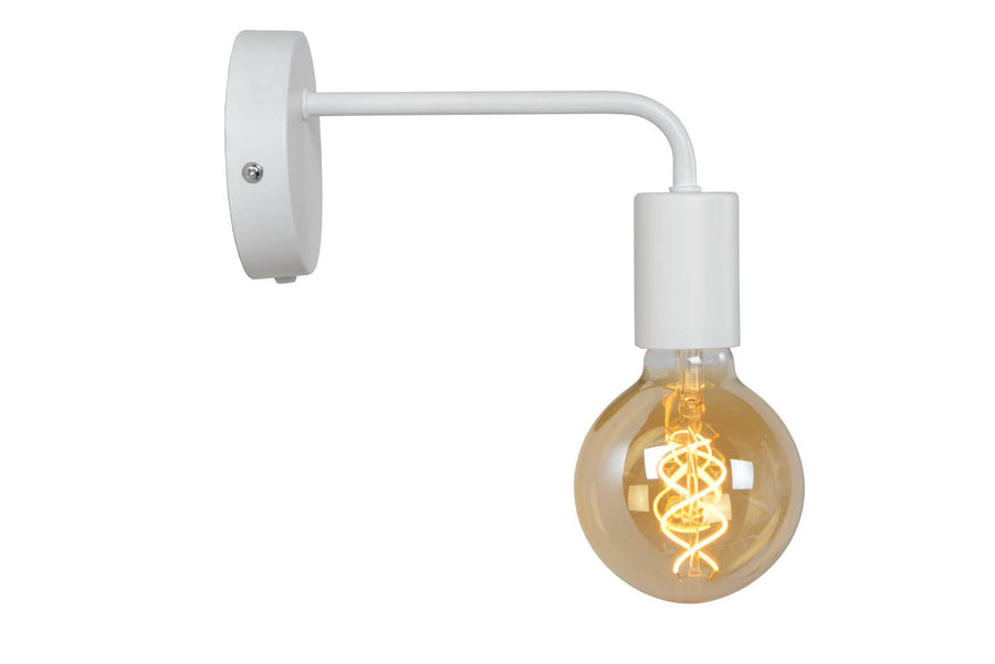 Profil de l'applique montrant le bras horizontal en métal blanc