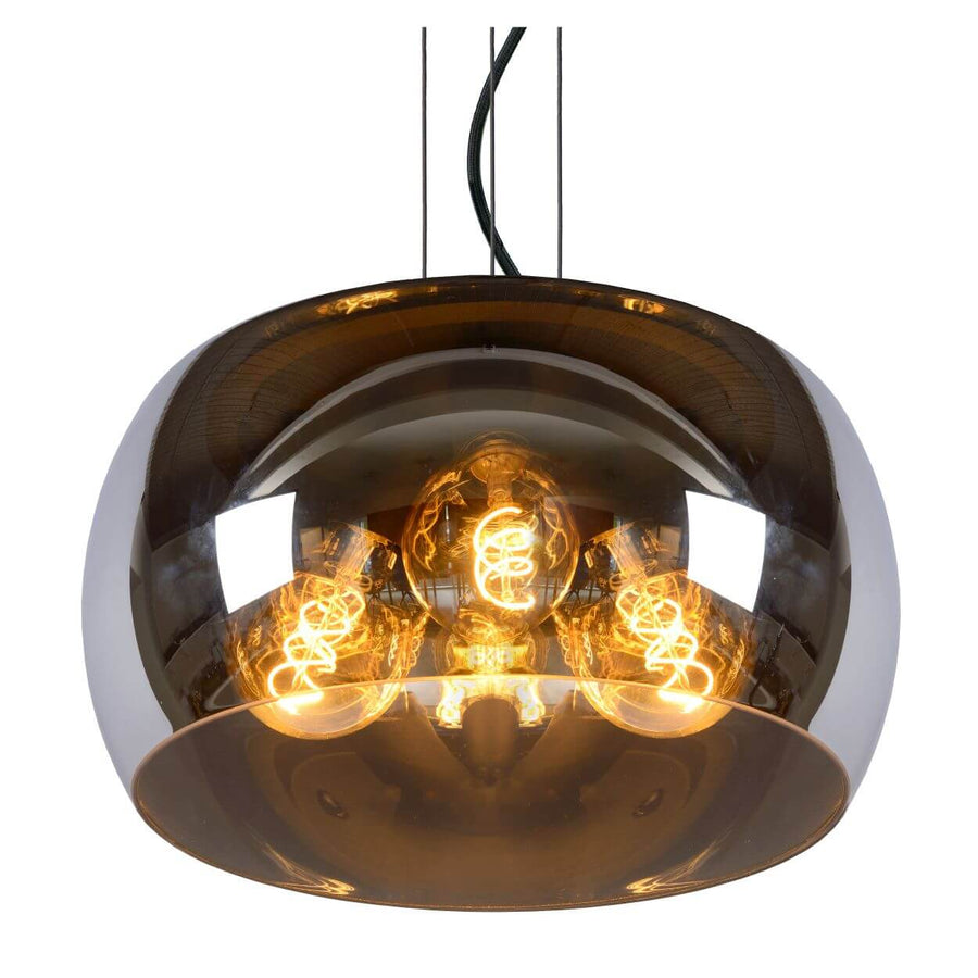 Suspension Olivia 3 lumières fumée et grise, verre (45401/40/65)