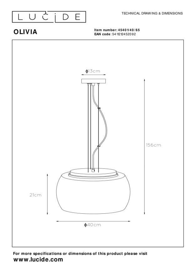 Suspension Olivia 3 lumières fumée et grise, verre (45401/40/65)