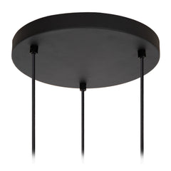 Suspension Eloise 3 lumières noire, verre