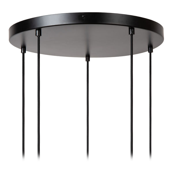 Suspension Ilona 5 lumières noire, verre