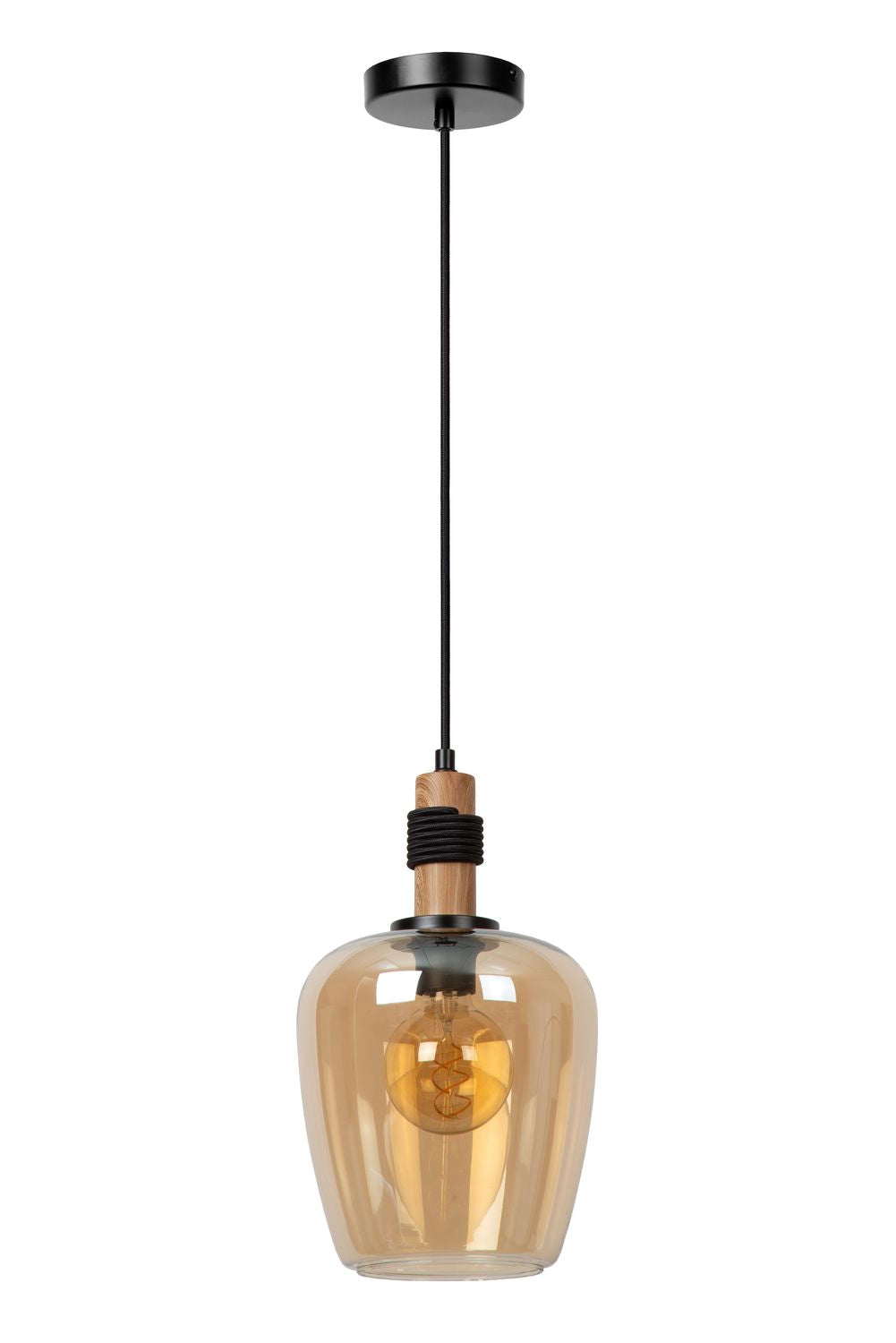 Suspension Ilona ambrée et noire, verre (45408/22/62)