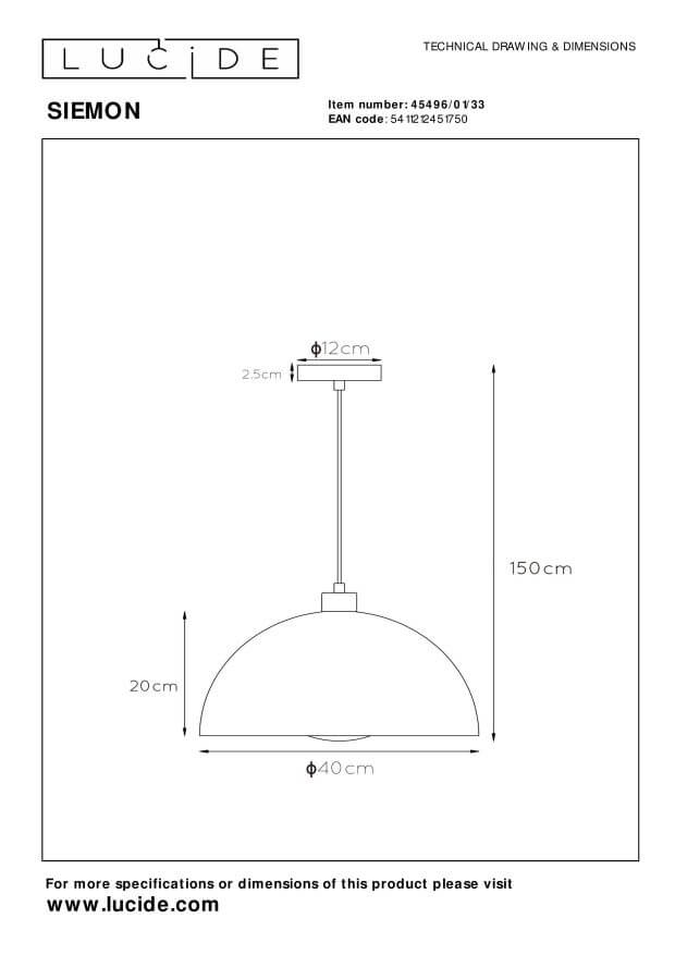 Suspension Siemon verte et dorée mat