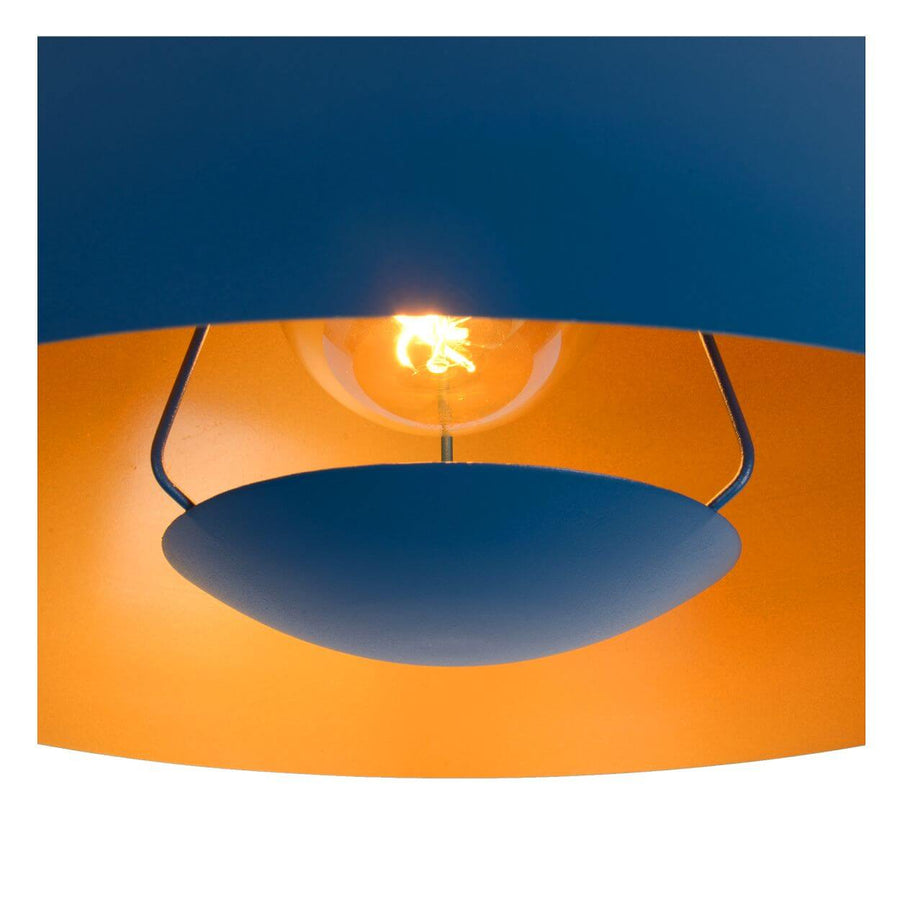 Suspension Siemon bleu et dorée mat