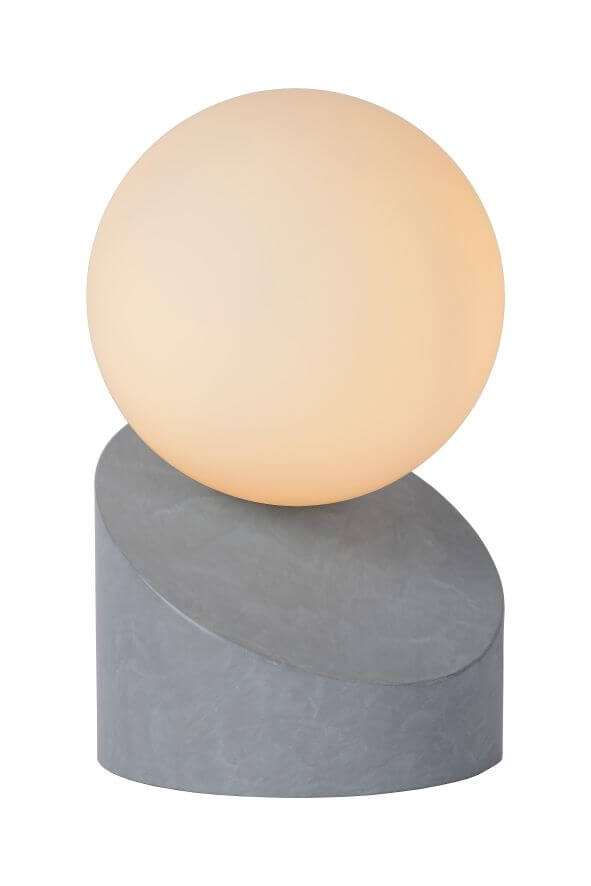 Lampe à poser LEN grise et opale, verre
