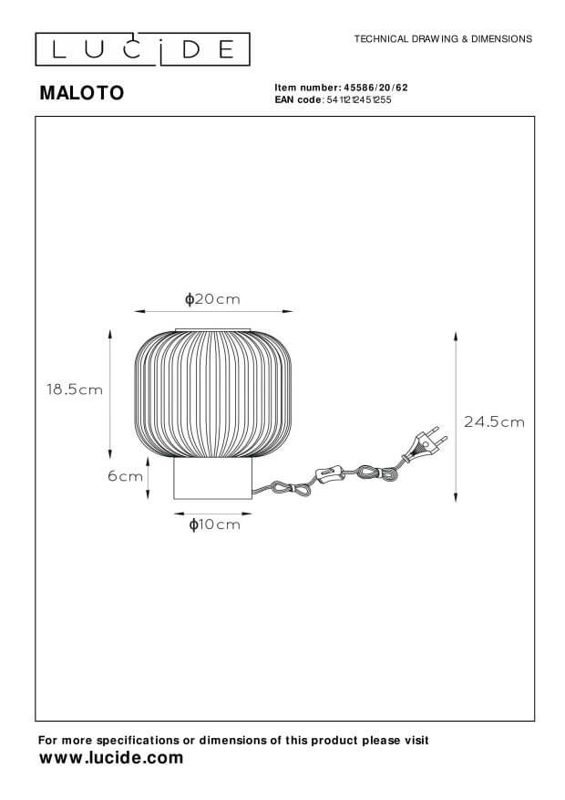 Lampe à poser Maloto ambrée et dorée mat, verre