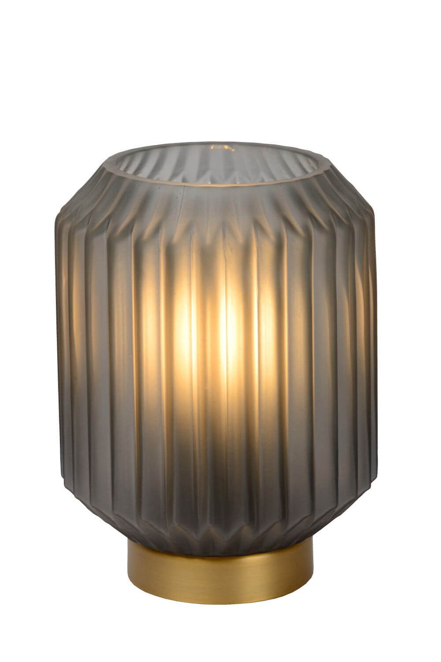 Lampe à poser Sueno grise et dorée mat, verre