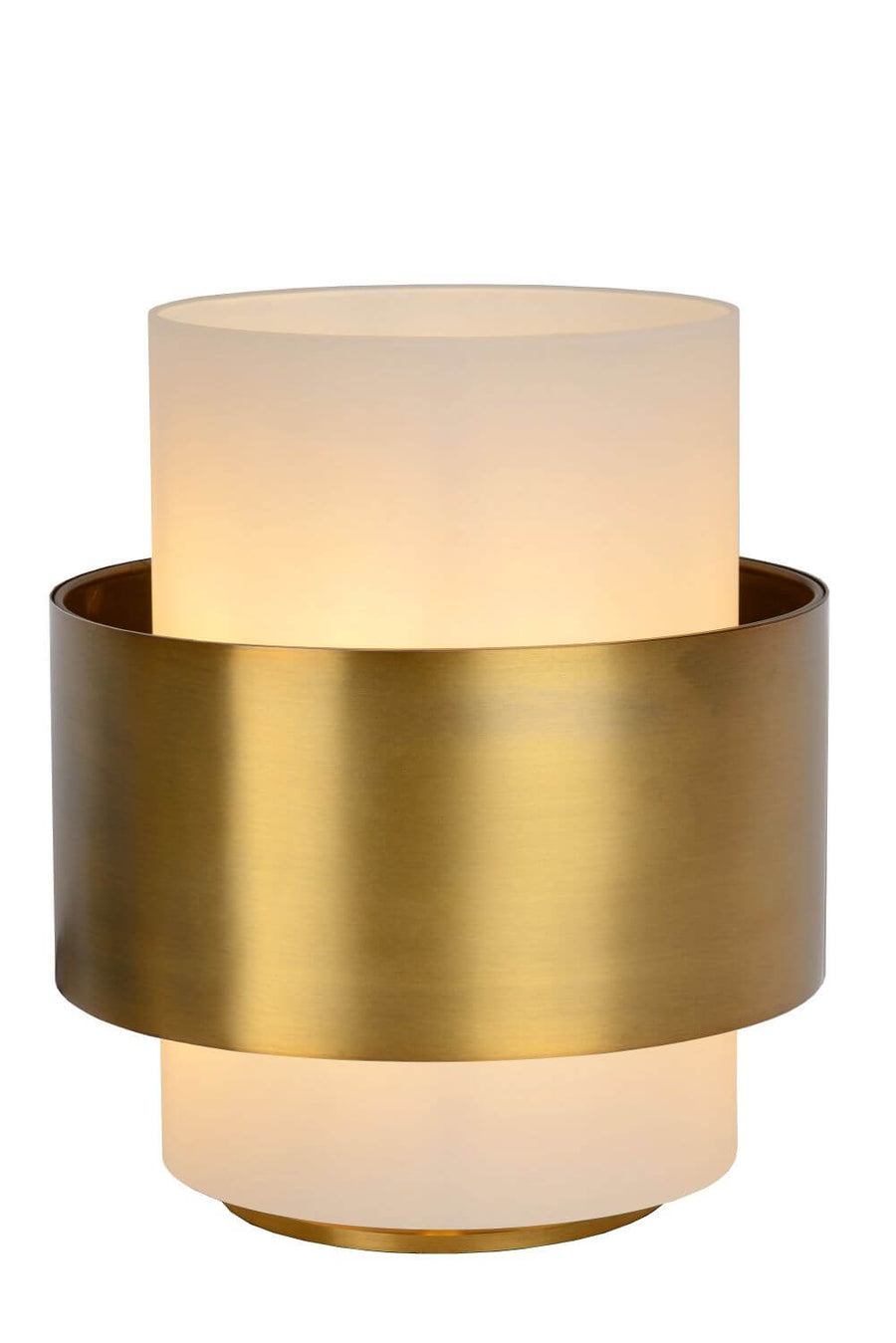 Lampe à poser Firmin dorée mat et opale, verre