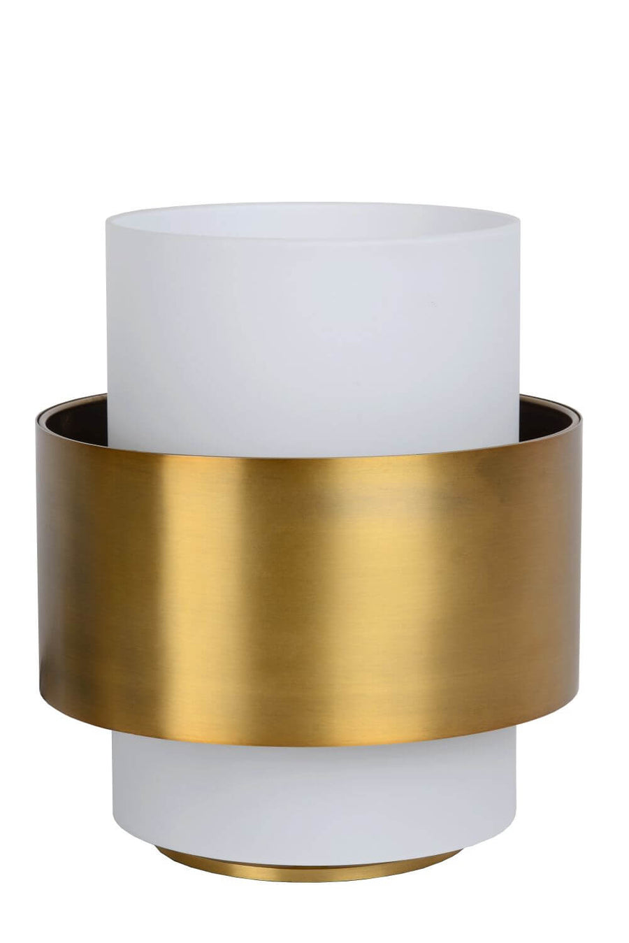 Lampe à poser Firmin dorée mat et opale, verre