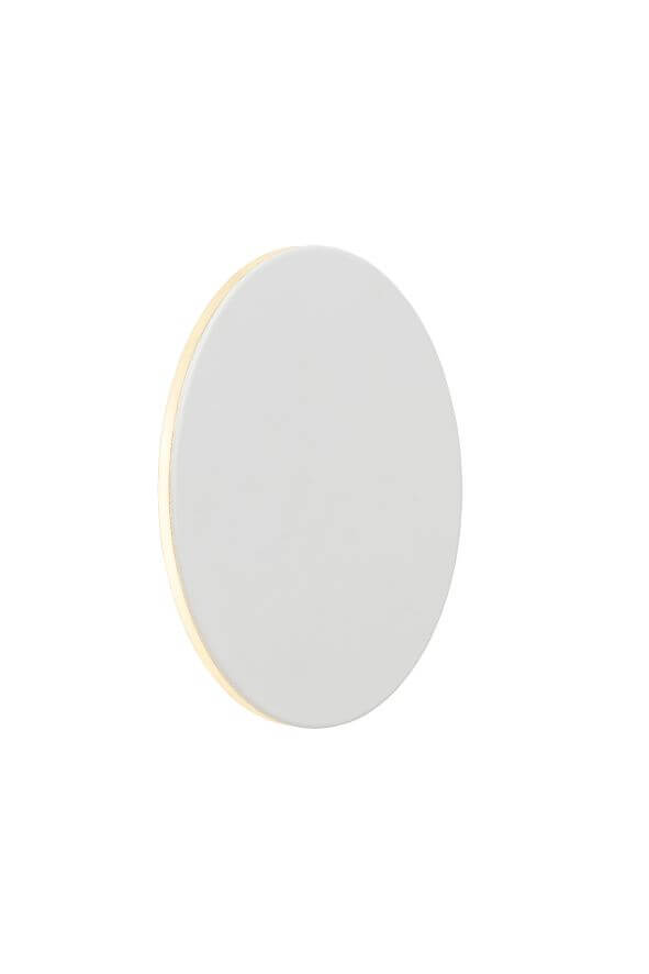 Produit seul de trois quarts, fin disque blanc avec liseré lumineux doré