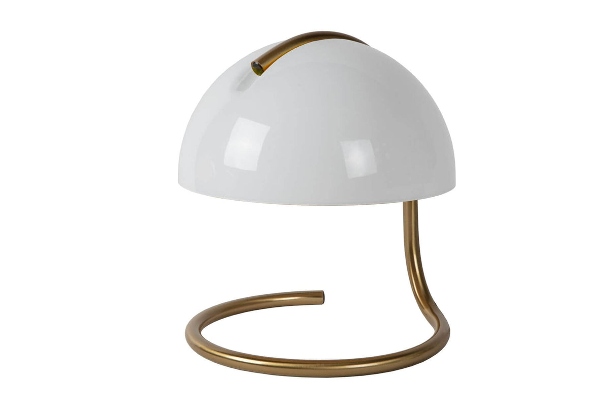 Lampe à poser Cato blanche et dorée mat, verre