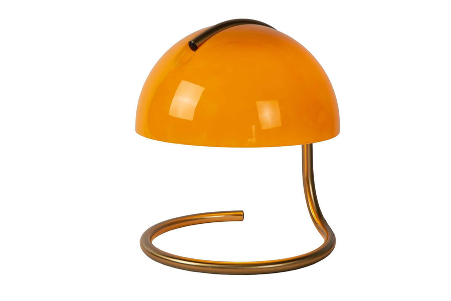 Lampe à poser Cato orange et dorée mat, verre