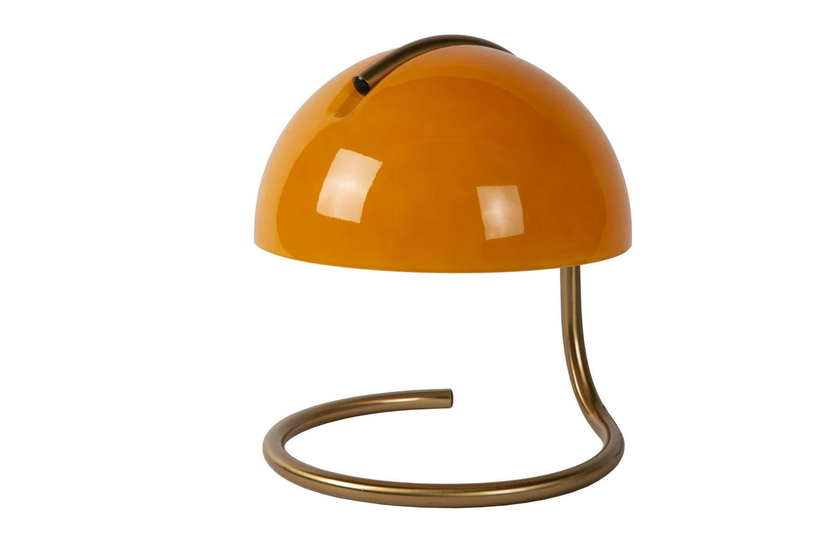 Lampe à poser Cato orange et dorée mat, verre
