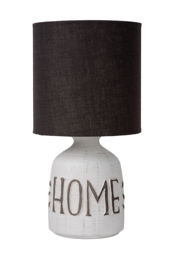 Lampe à poser Cosby blanche et taupe, coton