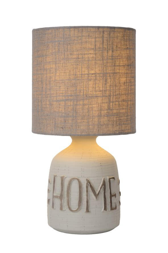 Lampe à poser Cosby grise, coton