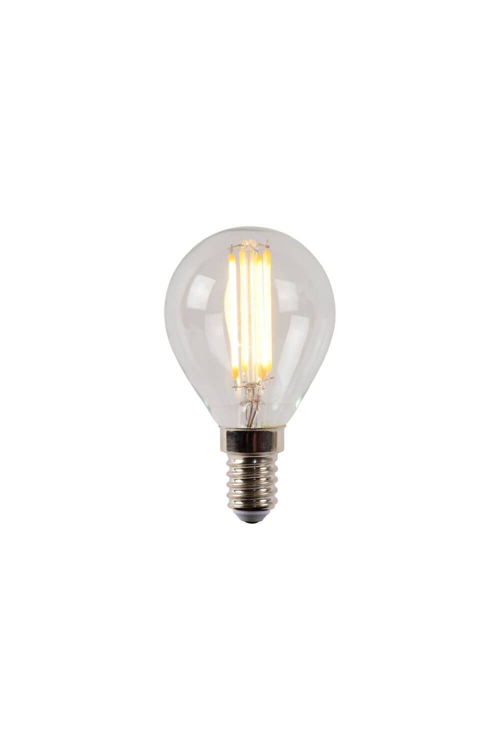 Ampoule LED E14 sphérique à filament transparente, 4 W | Lucide