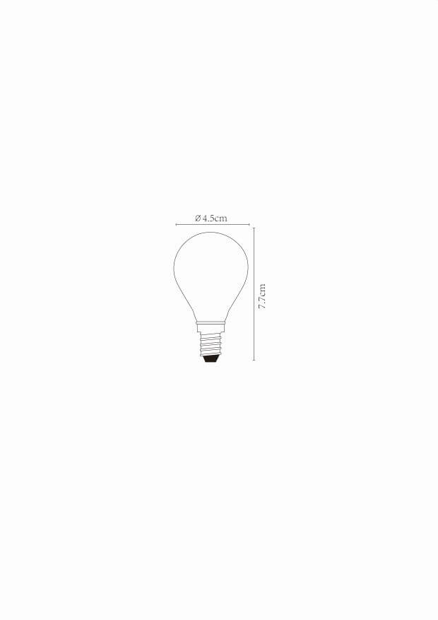 Ampoule LED E14 sphérique à filament transparente, 4 W | Lucide