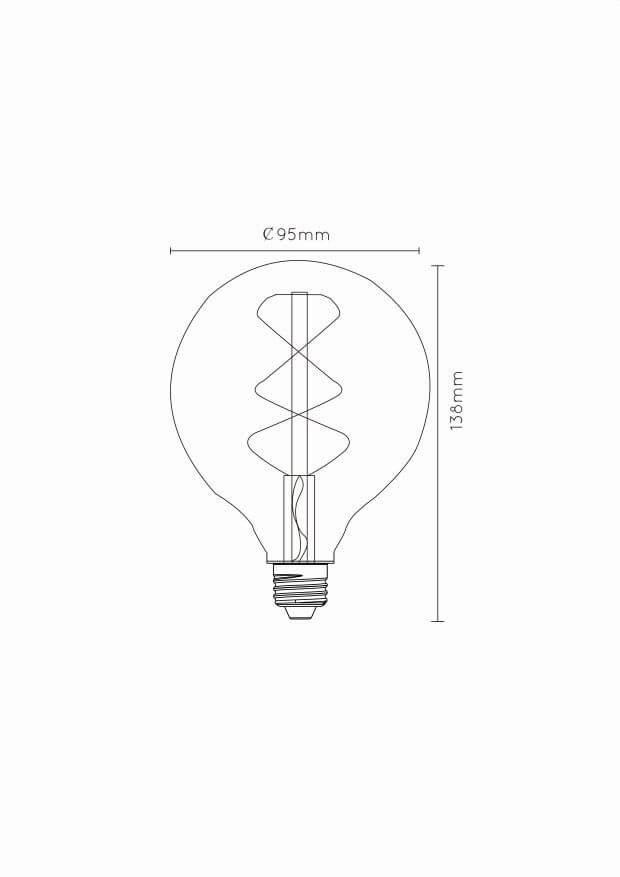 Ampoule LED E27 globe à filament ambrée, 5 W | Lucide (49032/05/62)
