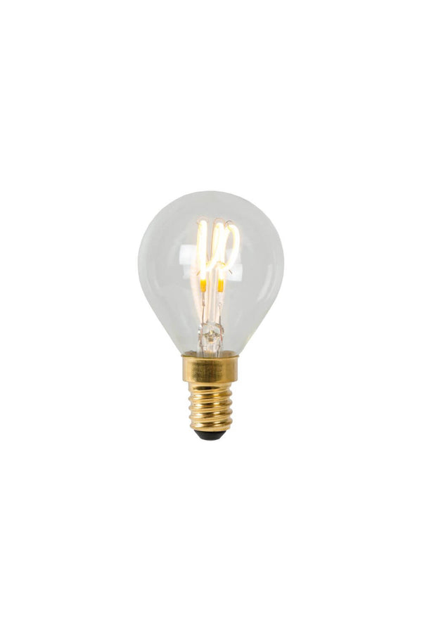 Ampoule LED E14 sphérique à filament transparente, 3 W | Lucide