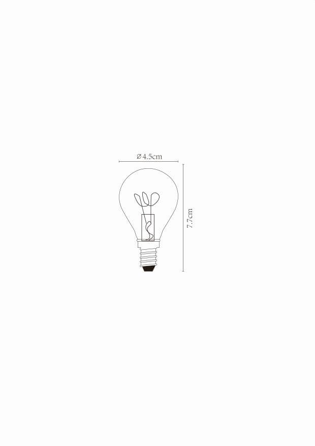 Ampoule LED E14 sphérique à filament ambrée, 3 W | Lucide