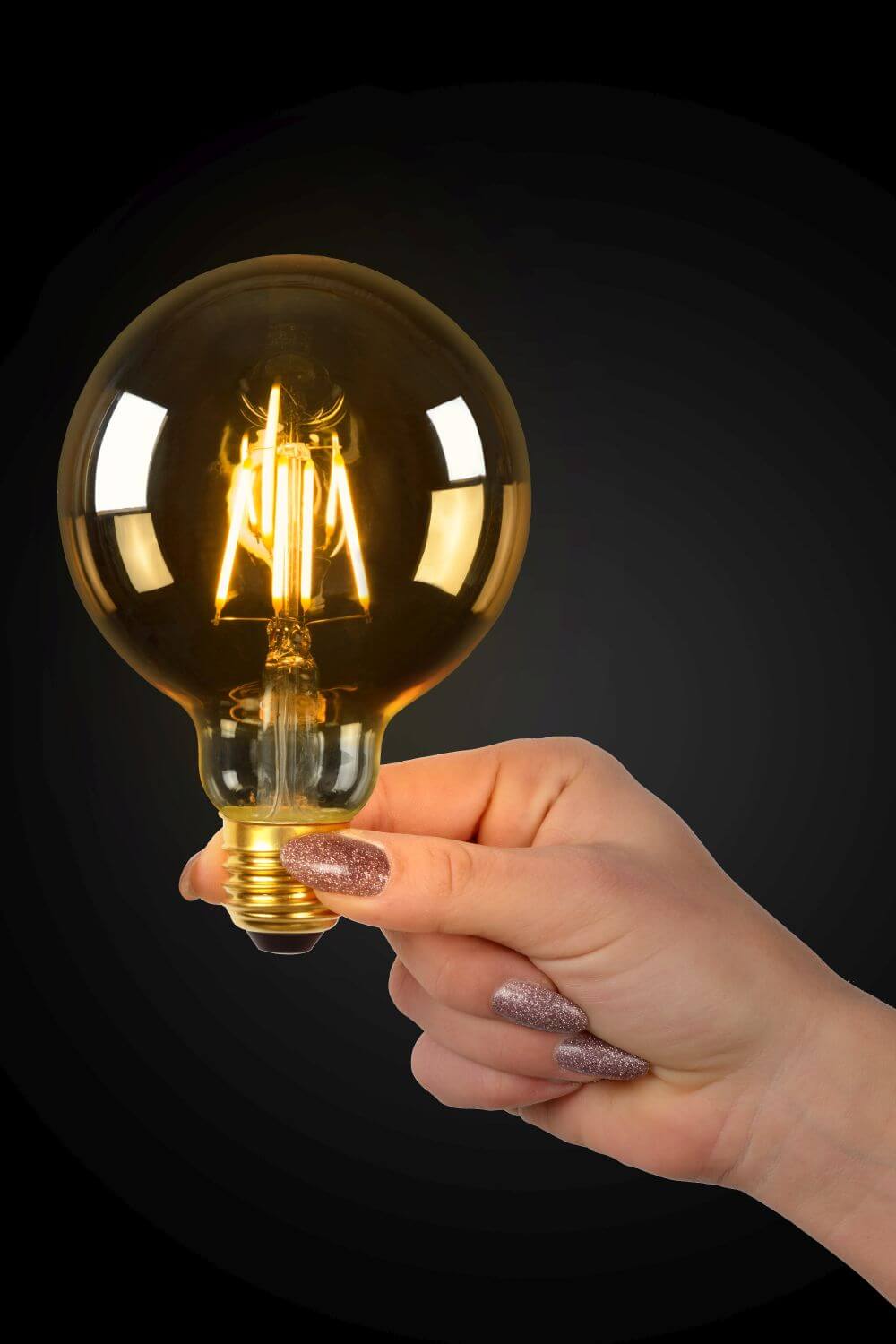 Ampoule LED E27 globe à filament ambrée, 5 W | Lucide (49069/05/62)