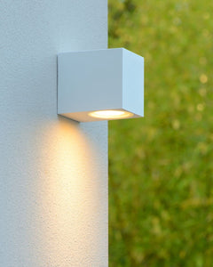 Applique extérieure Zaro blanche, H 10 cm