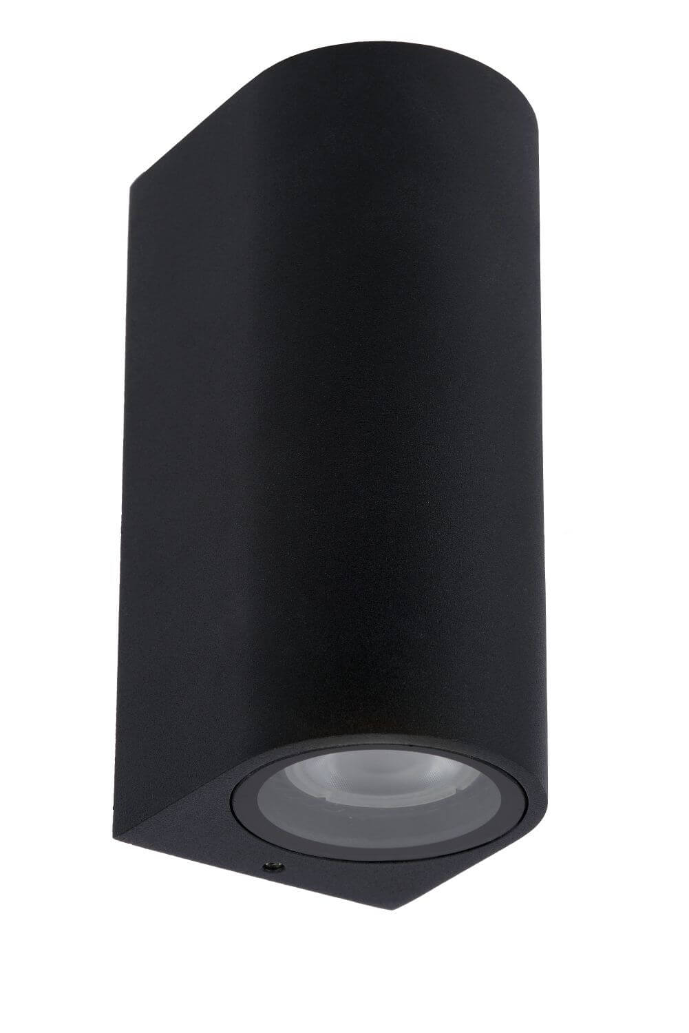 Autre angle sur fond blanc, boîtier noir arrondi et sortie de lumière basse