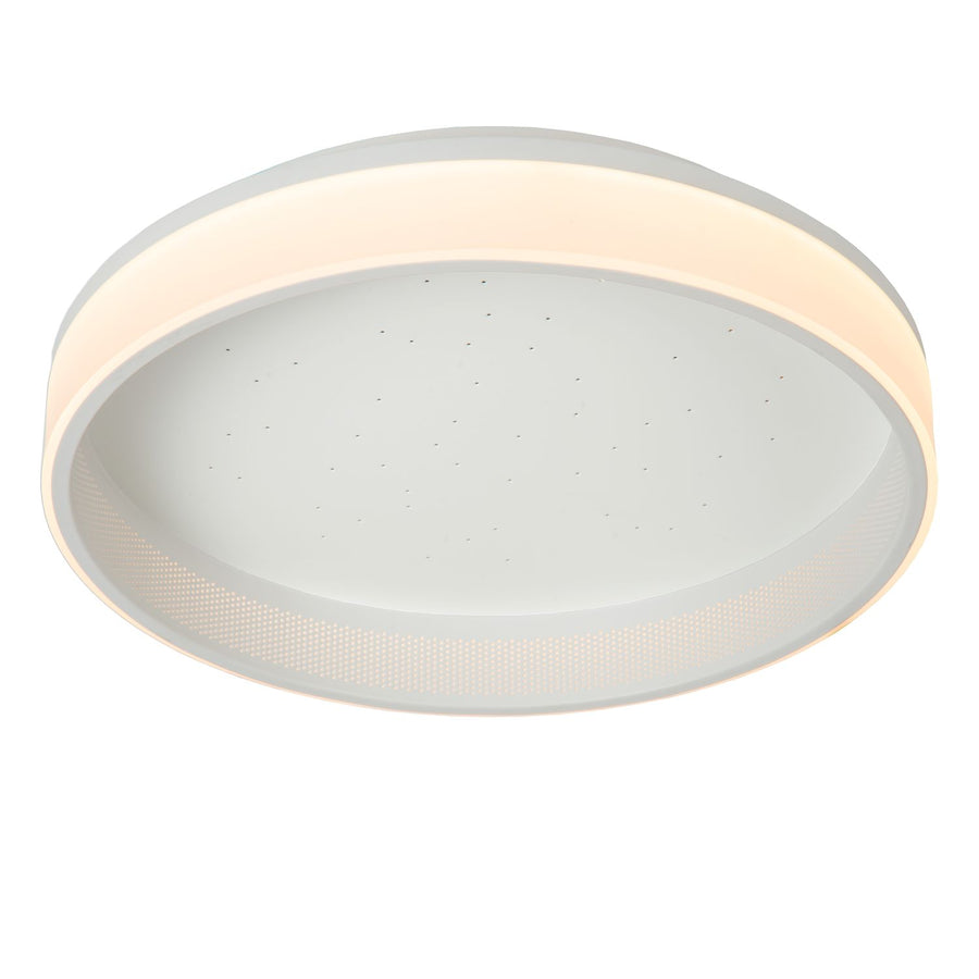 Produit éteint vu de face sur fond blanc, diffuseur percé de petits points