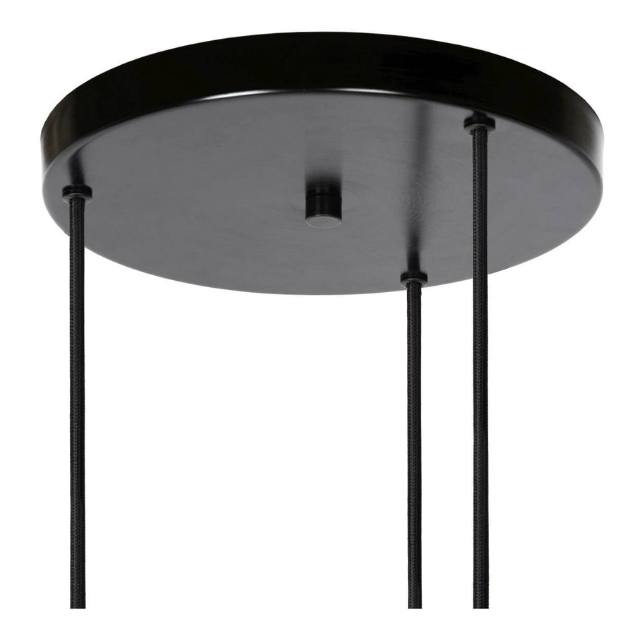 Suspension Orlando 3 lumières fumée et grise, verre