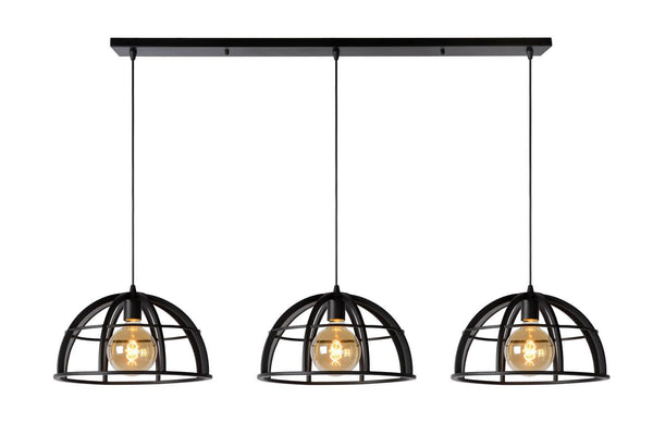 Suspension Dikra 3 lumières noire